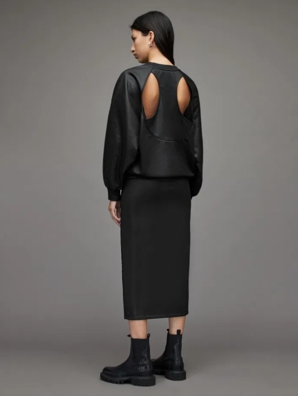 ALLSAINTS Black Jamie Zipper Staple Pencil Skirt - Picture 5 of 11
